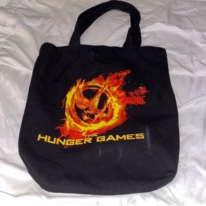 The Hunger Games Black Canvas Tote with small Zipper Compartment inside